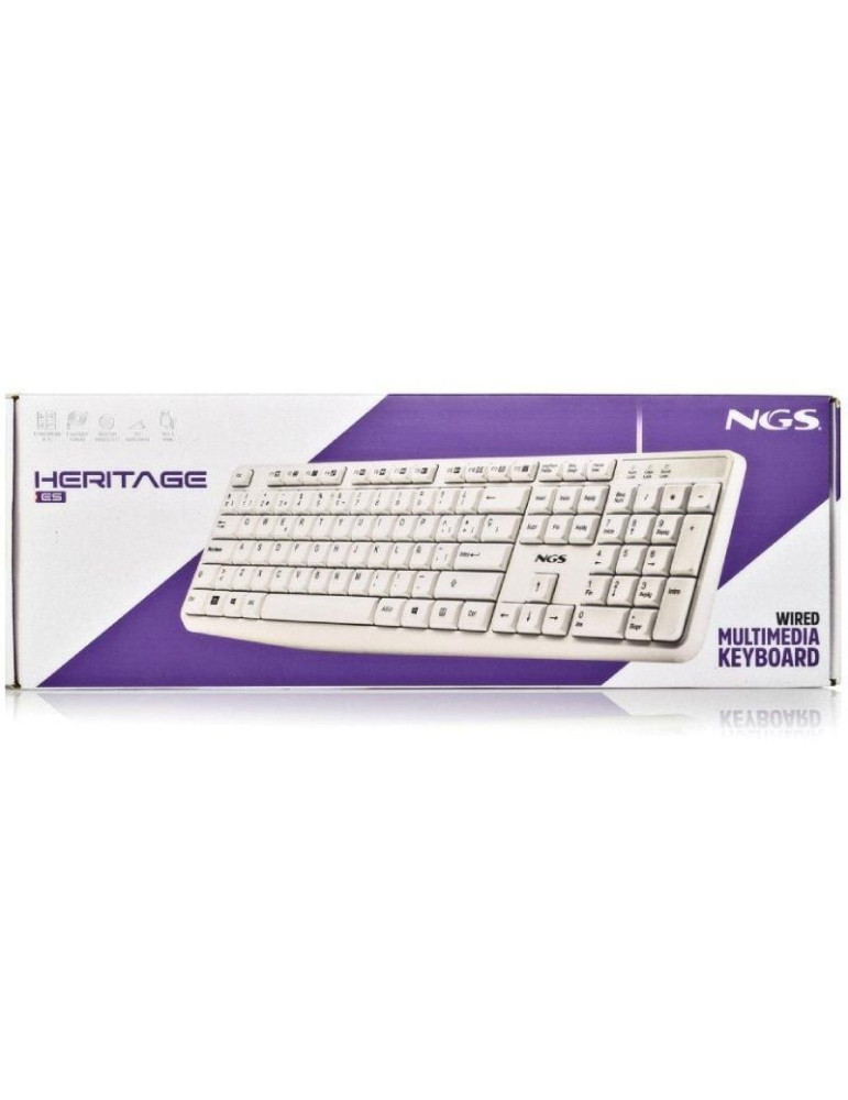 Teclado NGS Heritage HERITAGESPANISH/ Blanco