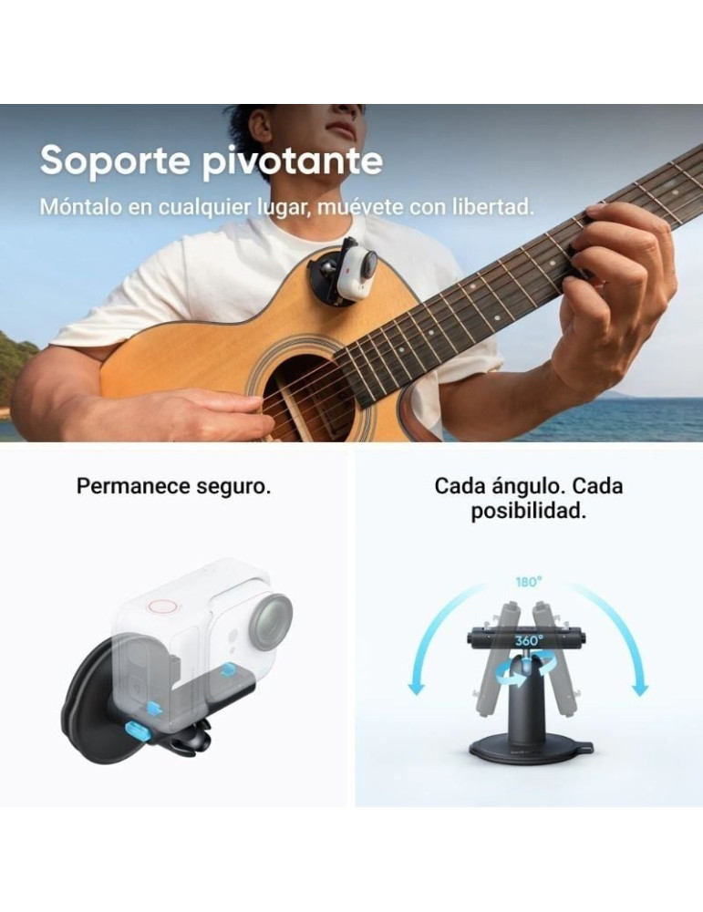 Cámara Digital Deportiva Insta360 GO Ultra Pack Creador/ 4K/ Ángulo de visión 360 / Negra