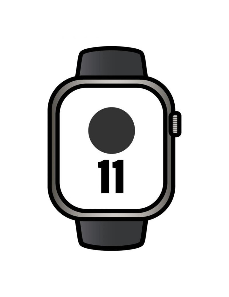 Apple Watch Series 11/ GPS/ Cellular/ 46mm/ Titanio Negro Pizarra/ Correa Deportiva Negra S/M