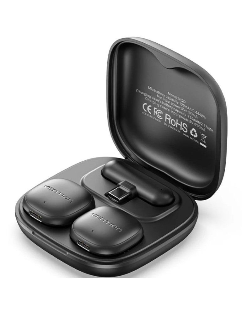 Micrófono Inalámbrico con Clip Vention Lavalier NCDB0/ USB Tipo-C/ Lightning/ Incluye Receptor/ 2 unidades