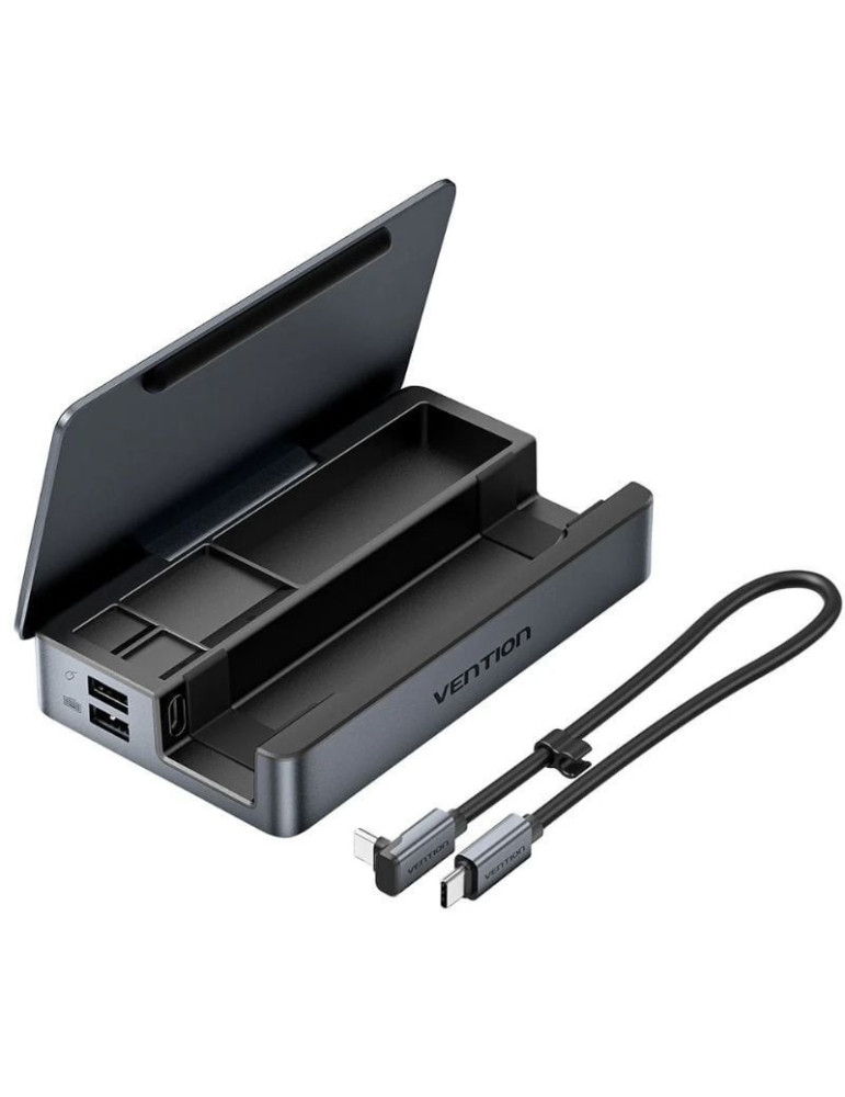 Docking USB Tipo-C para Steam Deck / Switch Vention TPZH0/ 2xHDMI 4K/ 3xUSB/ 1xUSB Tipo-C/ 1xUSB Tipo-C PD/ 1xRJ45/ 1xLector Tar