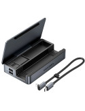 Docking USB Tipo-C para Steam Deck / Switch Vention TPZH0/ 2xHDMI 4K/ 3xUSB/ 1xUSB Tipo-C/ 1xUSB Tipo-C PD/ 1xRJ45/ 1xLector Tar