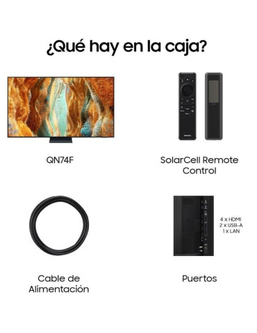 Televisor Samsung Neo QLED QN74F TQ65QN74FAT 65"/ Ultra HD 4K/ Smart TV/ WiFi 2