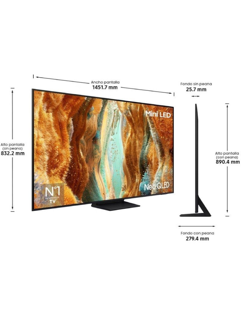 Televisor Samsung Neo QLED QN74F TQ65QN74FAT 65"/ Ultra HD 4K/ Smart TV/ WiFi