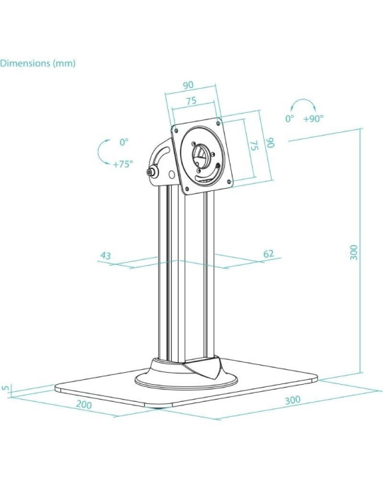 Soporte de Mesa para Marco Antirrobo de Tablet TooQ TQATC2601-B/ Negro