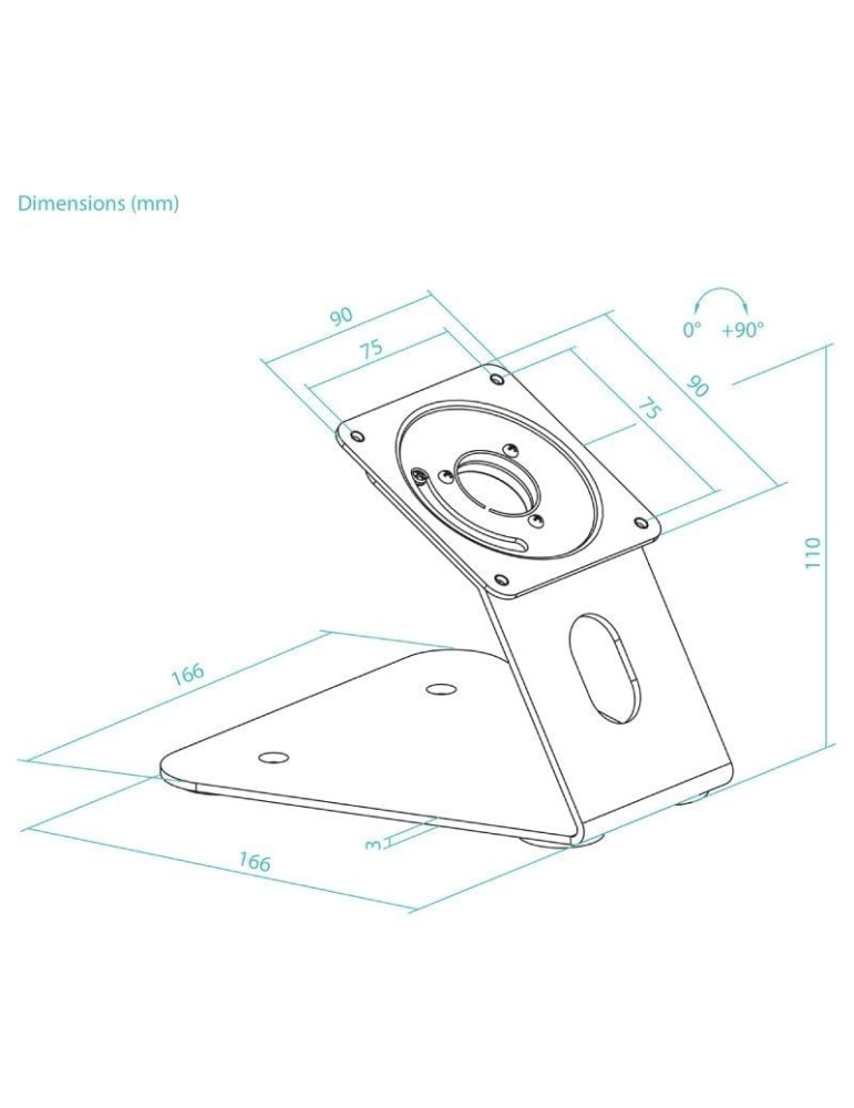 Soporte de Mesa/Pared para Marco Antirrobo de Tablet TooQ TQATWM3401-B/ Negro
