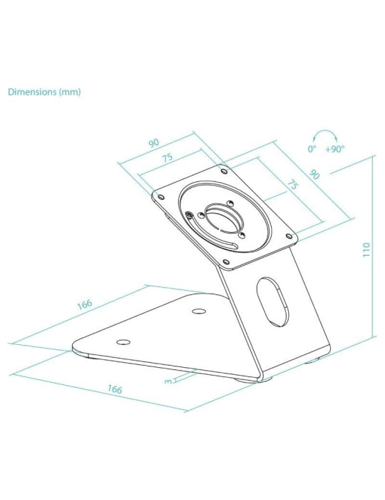 Soporte de Mesa/Pared para Marco Antirrobo de Tablet TooQ TQATWM3401-B/ Negro