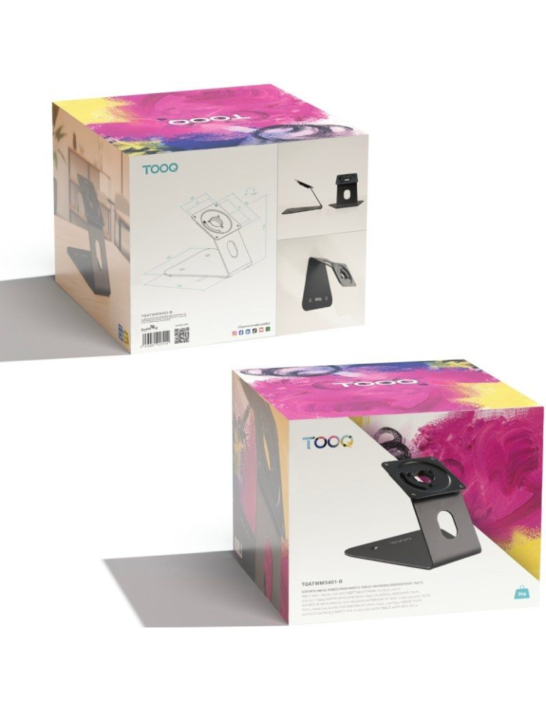 Soporte de Mesa/Pared para Marco Antirrobo de Tablet TooQ TQATWM3401-B/ Negro