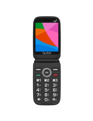 Teléfono Móvil Qubo X-340CB 4G para Personas Mayores/ Negro