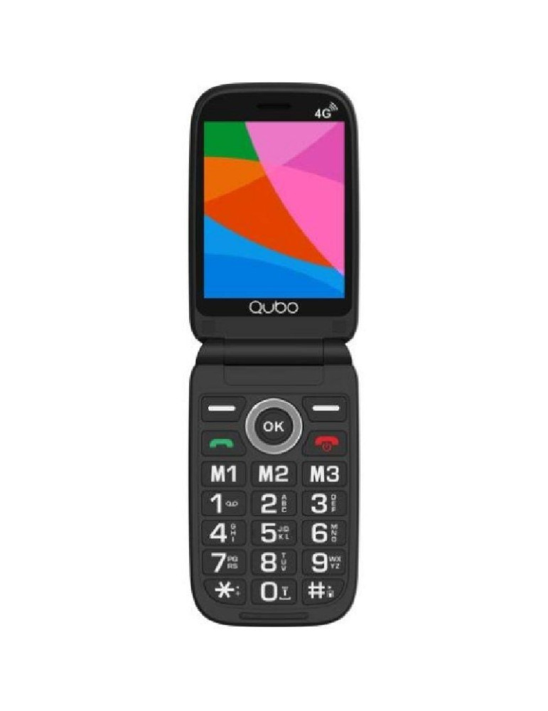 Teléfono Móvil Qubo X-D340CB 4G para Personas Mayores/ Negro