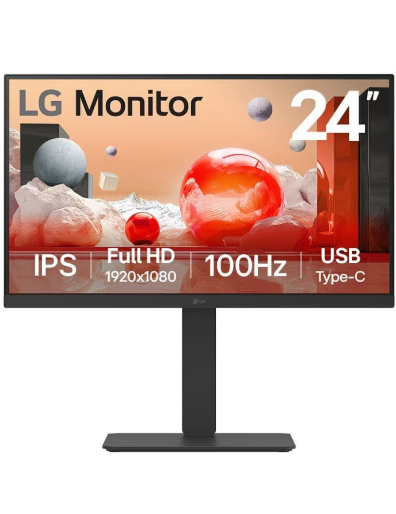 Monitor Profesional LG 24BA650-B 23.8"/ Full HD/ Multimedia/ Negro
