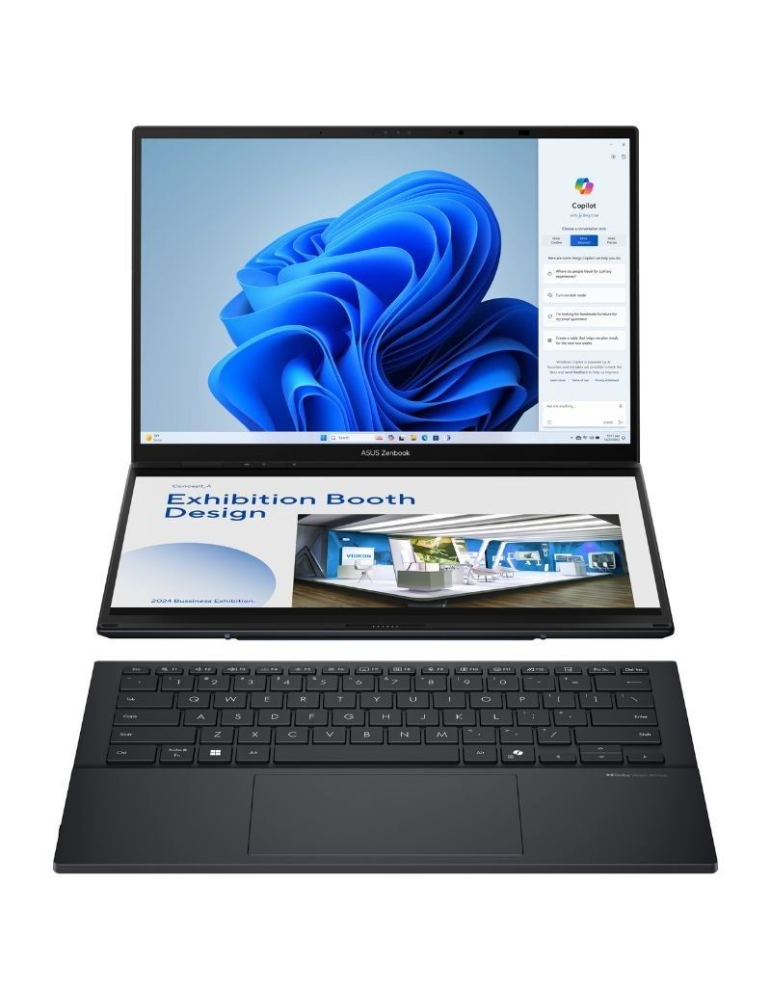 Portátil Convertible Asus ZenBook Duo OLED UX8406CA-QL336W Intel Core Ultra 7-255H/ 32GB/ 1TB SSD/ 14" Táctil/ Win11