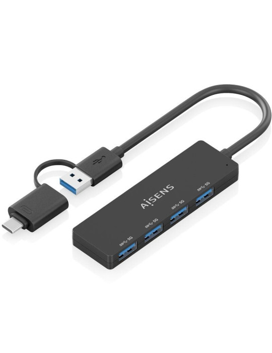 Hub USB Tipo-C + USB 3.1 Aisens A109-0987/ 4xUSB