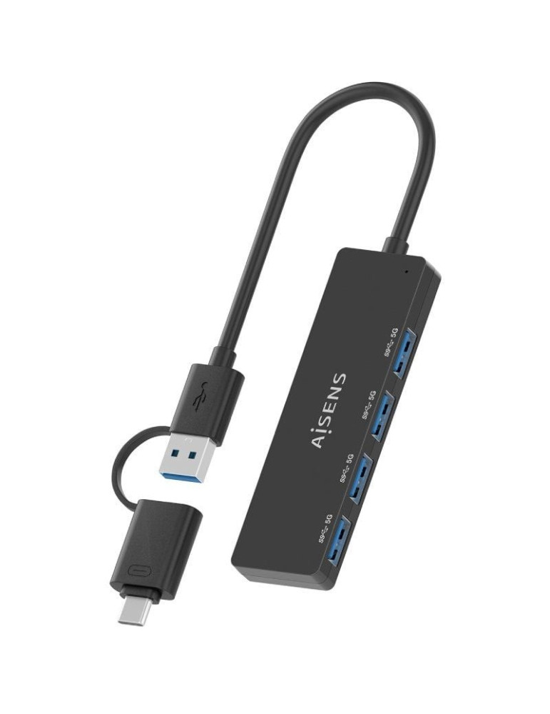 Hub USB Tipo-C + USB 3.1 Aisens A109-0987/ 4xUSB