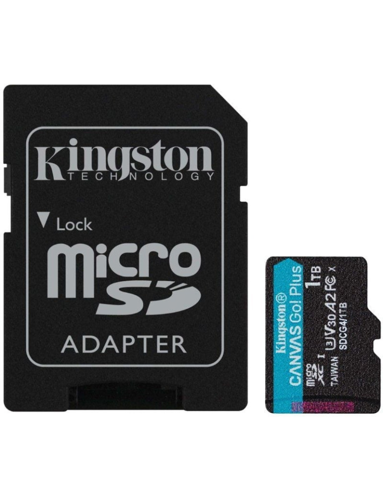 Tarjeta de Memoria Kingston CANVAS Go! Plus 1TB microSD XC con Adaptador/ Clase 10/ 200MBs