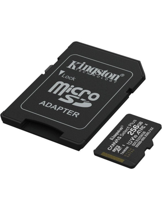 Tarjeta de Memoria Kingston CANVAS Select Plus 256GB microSD XC con Adaptador/ Clase 10/ 150MBs