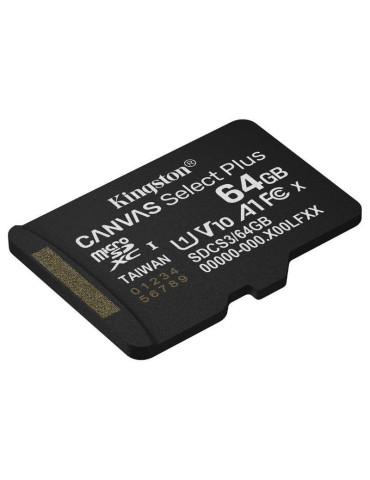 Tarjeta de Memoria Kingston CANVAS Select Plus 64GB microSD XC/ Clase 10/ 100MBs 2