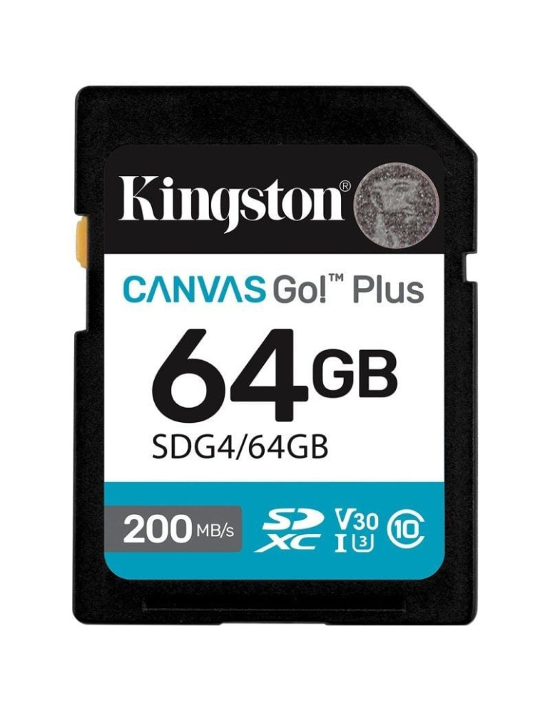 Tarjeta de Memoria Kingston CANVAS Go! Plus 64GB SD XC/ Clase 10/ 200MBs