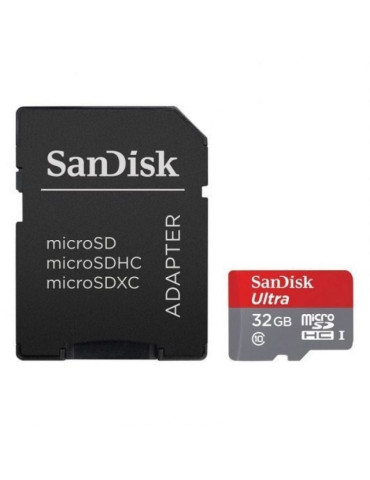 Tarjeta de Memoria SanDisk Ultra 32GB microSD HC UHS-I con Adaptador/ Clase 10/ 120MBs 2