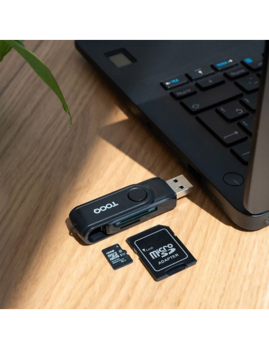 Lector de Tarjetas Externo TooQ TQR-3003B/ USB 2.0 y USB Tipo-C