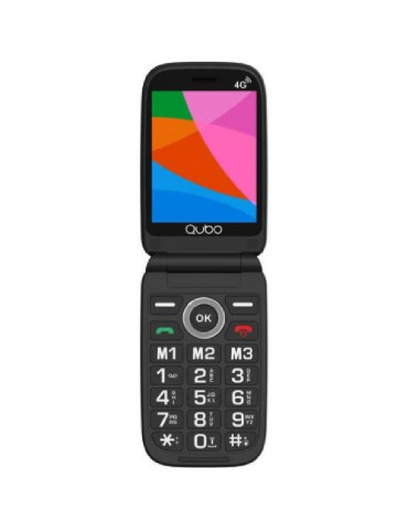 Teléfono Móvil Qubo X-D340 4G para Personas Mayores/ Negro