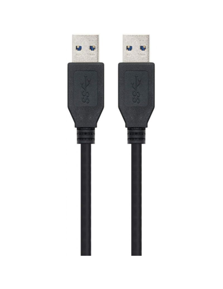 Cable USB 3.0 Nanocable 10.01.1002-BK/ USB Macho - USB Macho/ 5Gbps/ 2m/ Negro