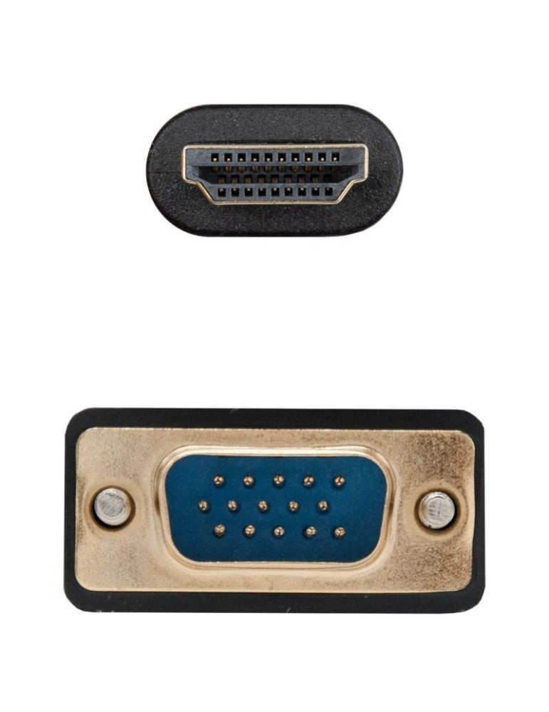Cable Conversor Nanocable 10.15.4602/ VGA Macho - HDMI 8K Macho/ 1.8m/ Negro