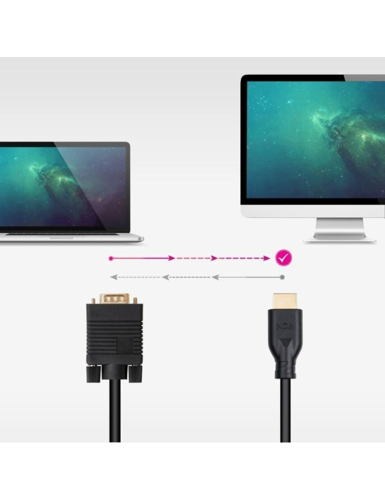 Cable Conversor Nanocable 10.15.4602/ VGA Macho - HDMI 8K Macho/ 1.8m/ Negro