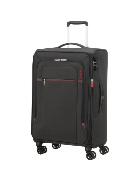 Maleta Mediana American Tourister Crosstrack Spinner Expansible 67cm/ 67.5x42x27.5cm/ 4 Ruedas/ Gris y Rojo
