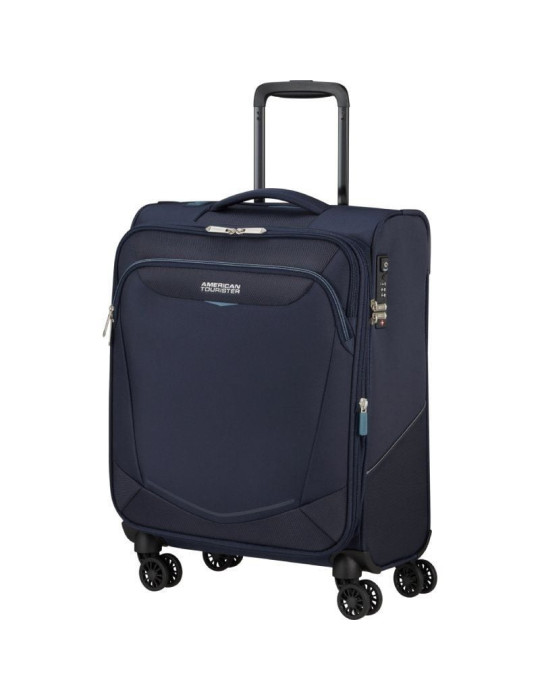 Maleta de Cabina American Tourister SummerRide Spinner 55cm/ 55x40x23cm/ 4 Ruedas/ Azul Marino