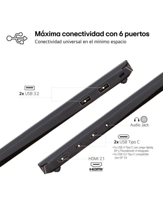 Portátil LG Gram 14Z90S-G.AD78B Intel Core Ultra 7-155H/ 32GB/ 1TB SSD/ 14"/ Win11