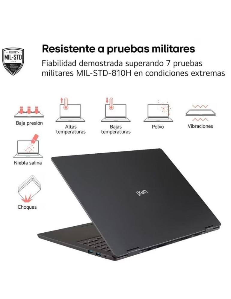 Portátil LG Gram 14Z90T-G.AD8BB Intel Core Ultra 7-255H/ 32GB/ 2TB SSD/ 14"/ Win11