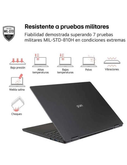 Portátil LG Gram Pro 16Z90TR-E.AD88B Intel Core Ultra 7-255H/ 32GB/ 1TB SSD/ GeForce RTX 5050/ 16"/ Win11