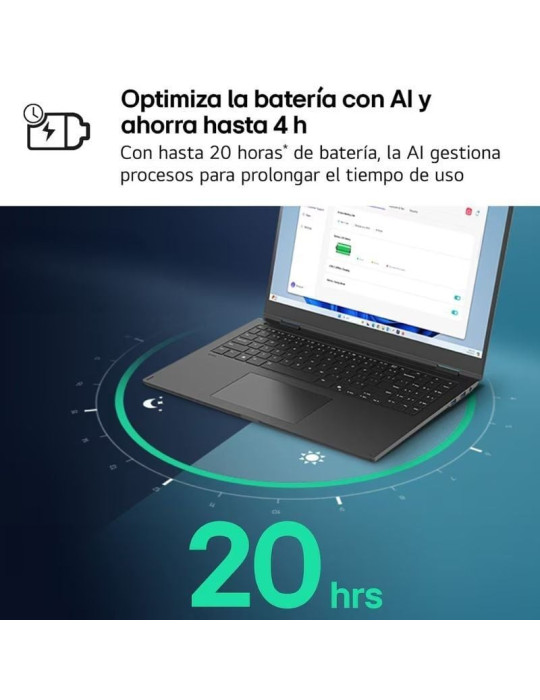 Portátil LG Gram 17Z90T-G.AD88B Intel Core Ultra 7-255H/ 32GB/ 1TB SSD/ 17.3"/ Win11