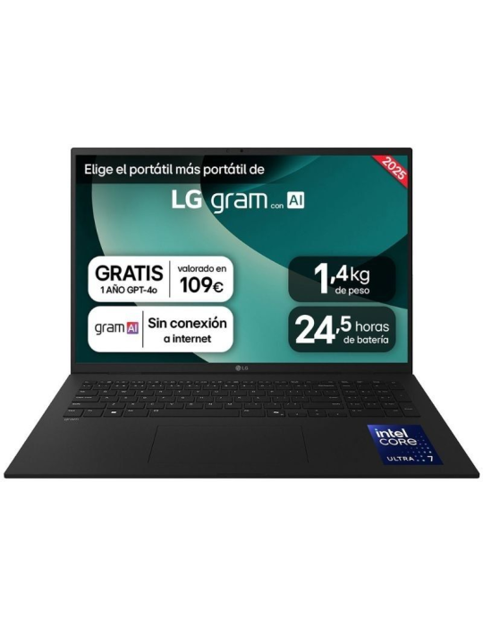 Portátil LG Gram 17Z90TL-G.AU88B Intel Core Ultra 7-258V/ 32GB/ 1TB SSD/ 17"/ Win11