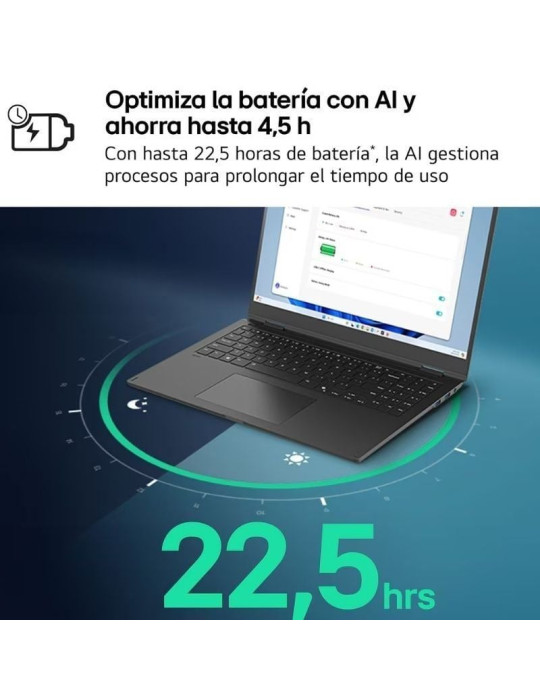 Portátil LG Gram 17ZD90T-G.AX88B Intel Core Ultra 7-255H 32GB/ 1TB SSD/ 17"/ Sin Sistema Operativo
