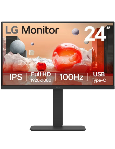 Monitor Profesional LG 24BA650-B 23.8"/ Full HD/ Multimedia/ Negro