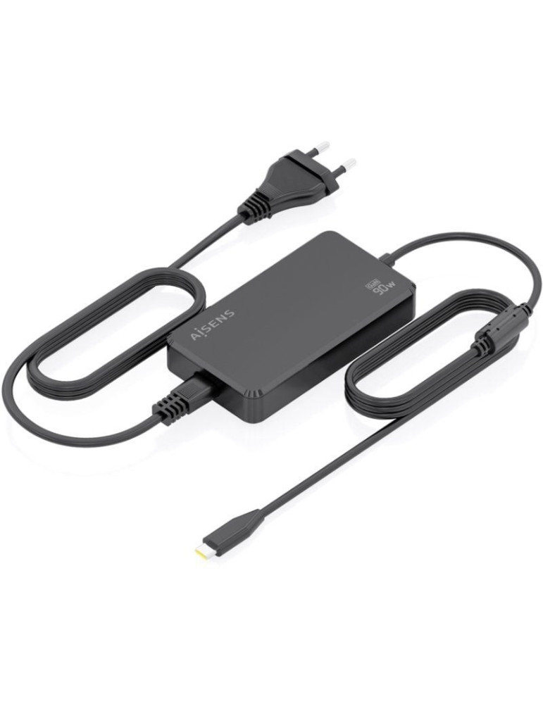 Cargador de Portátil GaN Aisens ASCH-1PD90D069-BK/ 1xUSB Tipo-C/ 90W/ Automático/ Voltaje 5-20V