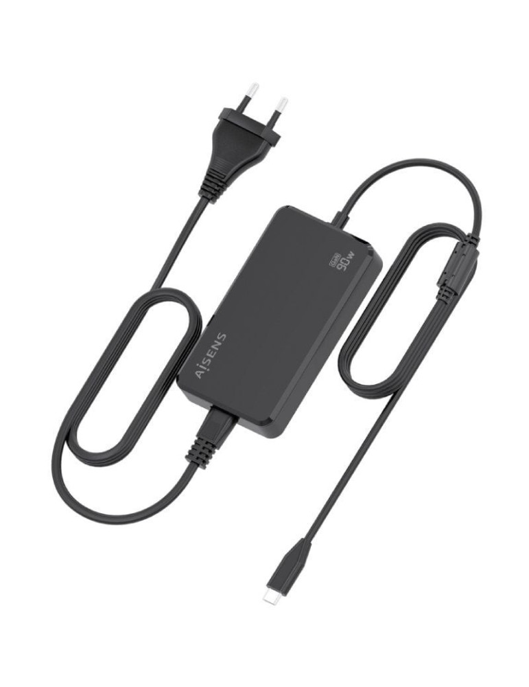 Cargador de Portátil GaN Aisens ASCH-1PD90D069-BK/ 1xUSB Tipo-C/ 90W/ Automático/ Voltaje 5-20V
