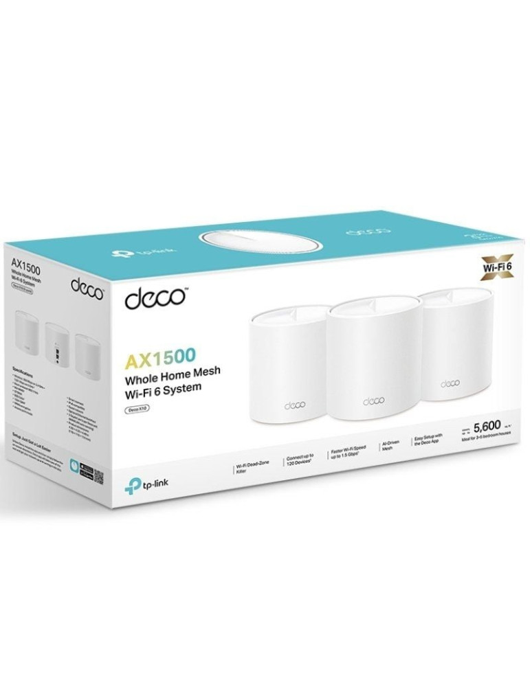 Sistema Mesh TP-Link Deco X10 1500Mbps/ 2.4GHz 5GHz/ Pack de 3