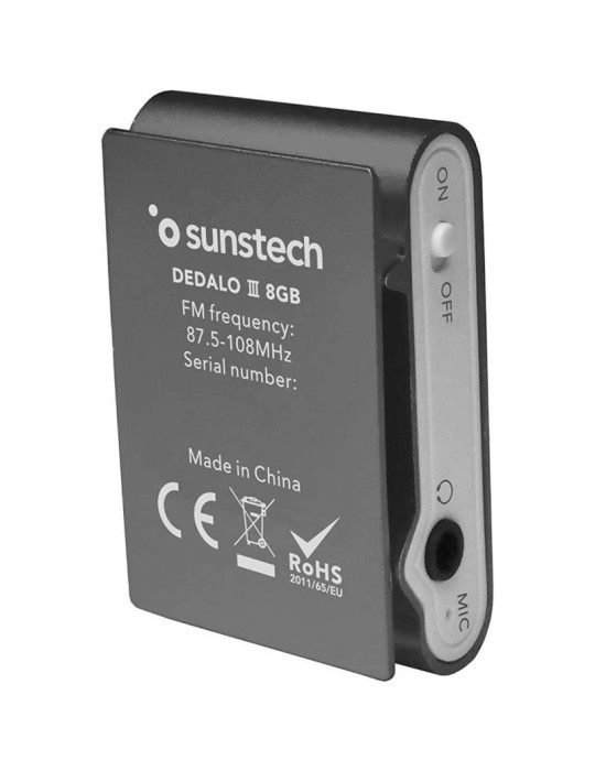 Reproductor MP3 Sunstech Dedalo III/ 8GB/ Radio FM/ Gris