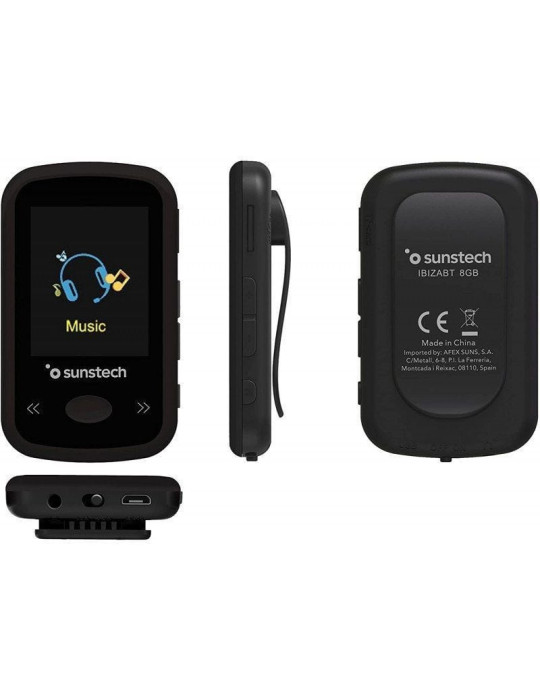 Reproductor MP4 Sunstech IbizaBT/ 8GB/ Pantalla 1.8"/ Radio FM/ Negro