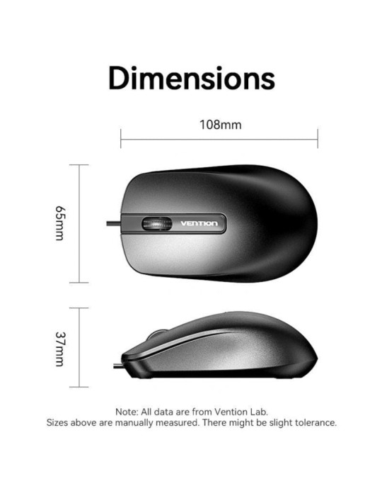 Ratón Vention KTABG/ Hasta 1200 DPI