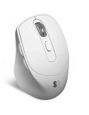 Ratón Ergonómico Inalámbrico por Bluetooth/ 2.4GHz Subblim Comfort Ergo Dual Battery/ Batería recargable/ Hasta 2400 DPI/ Blanco