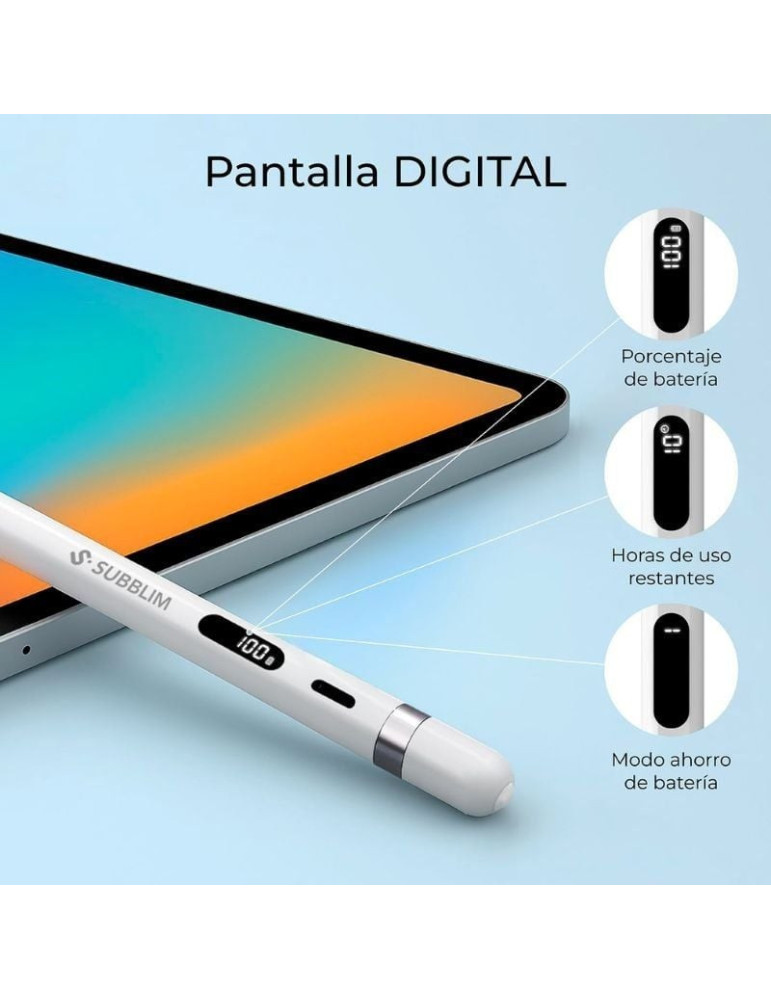 Lápiz Electrónico Subblim NoteFlow Pen para Android y Windows/ Blanco