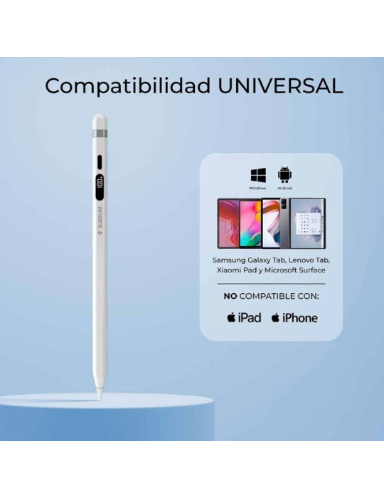 Lápiz Electrónico Subblim NoteFlow Pen para Android y Windows/ Blanco