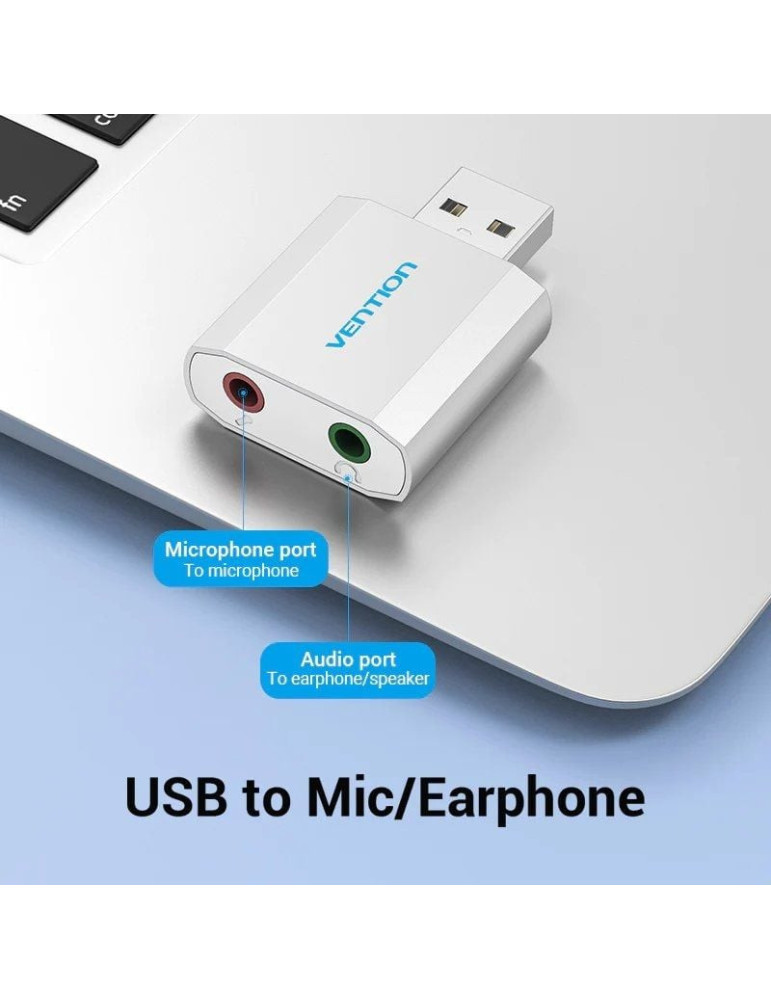 Tarjeta de Sonido Vention VAB-S13/ 2.1/ Plata