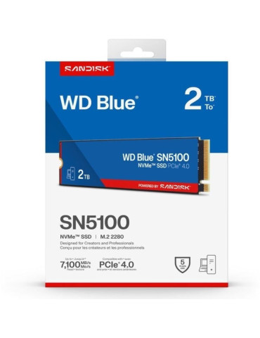 Disco SSD SanDisk WD Blue SN5100 2TB/ M.2 2280 PCIe Gen4/ Full Capacity 2