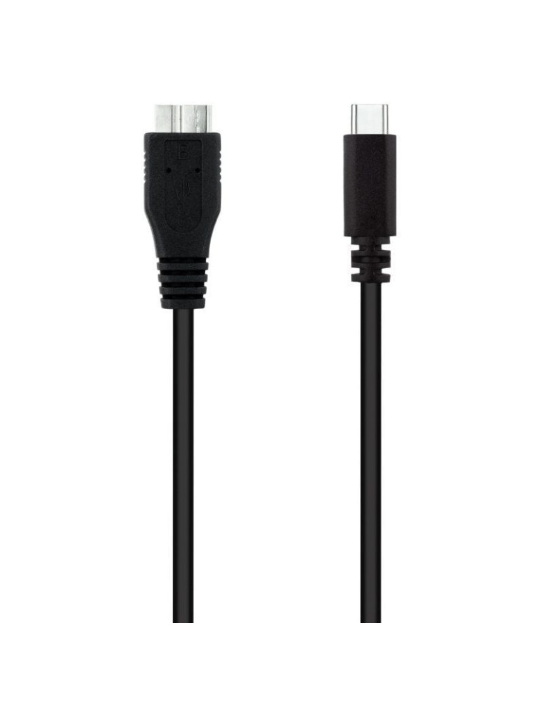Cable USB 3.0 Tipo-C Nanocable 10.01.1201-BK/ USB Tipo-C Macho - MicroUSB Macho/ 5Gbps/ 1m/ Negro