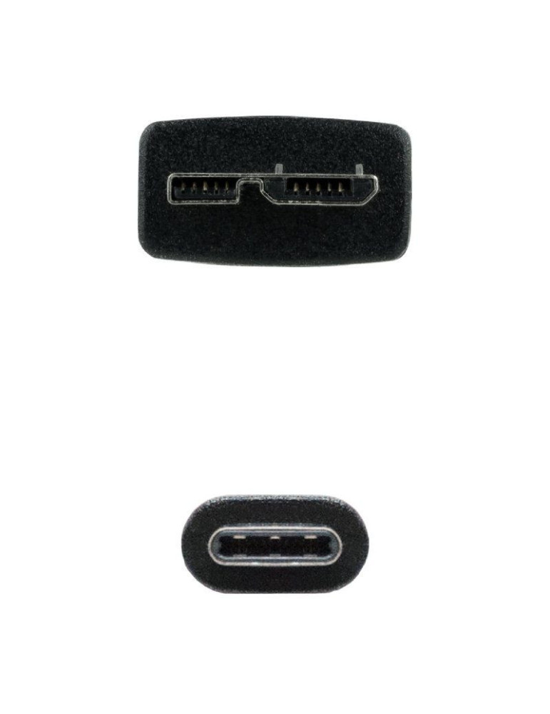 Cable USB 3.0 Tipo-C Nanocable 10.01.1201-BK/ USB Tipo-C Macho - MicroUSB Macho/ 5Gbps/ 1m/ Negro